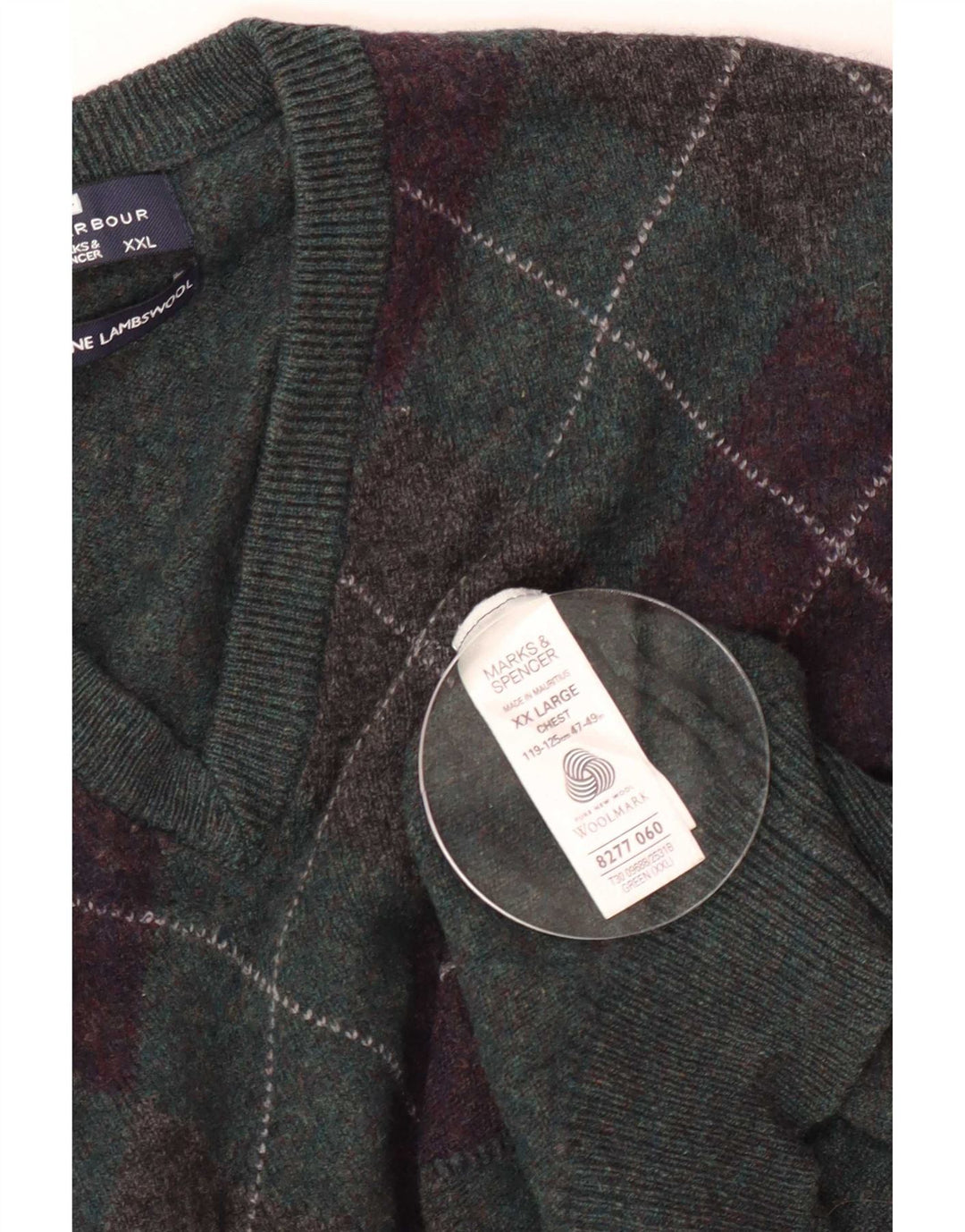 Marks & Spencer Pulover cu decolteu în V Blue Harbour pentru bărbați, 2XL, verde