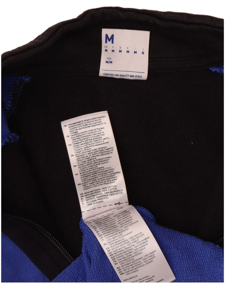 Hanorac Reebok pentru bărbați, cu fermoar 1/4, din bumbac albastru mediu