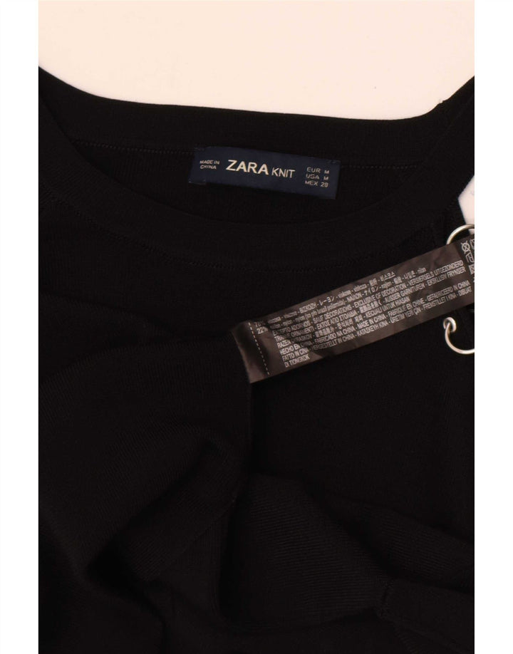 Top cu un umăr pentru femei Zara UK 12 Medium Black Viscose