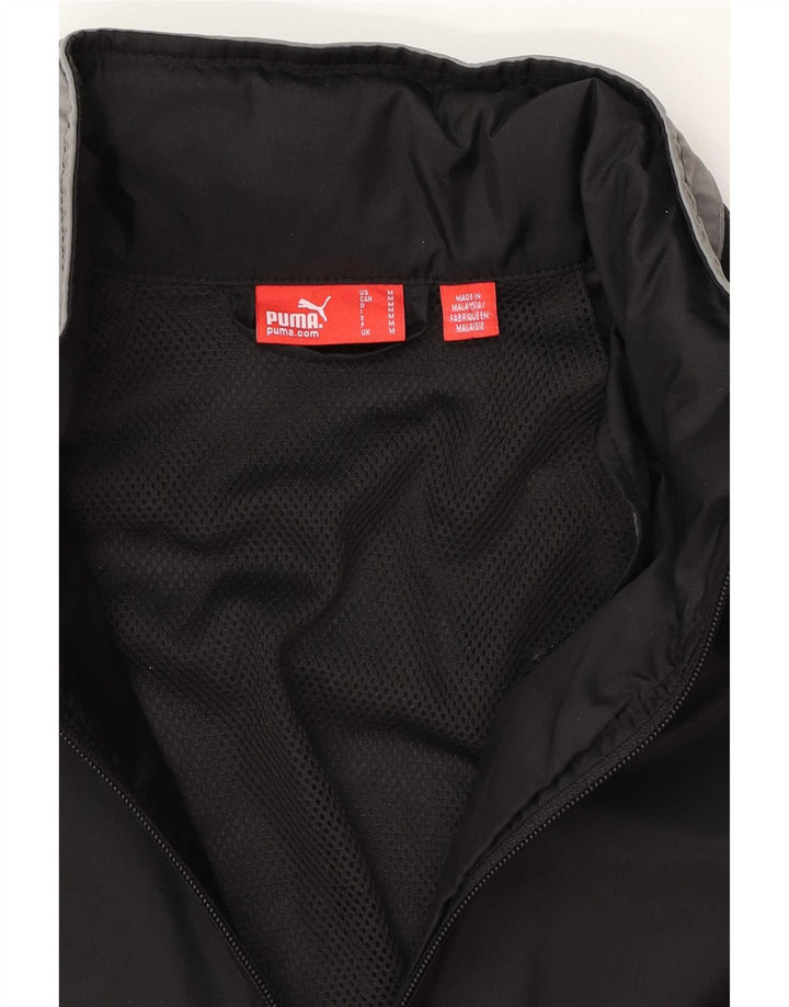 Jachetă de ploaie cu glugă grafică Puma pentru bărbați UK 38 Medium Black Colorblock Nylon