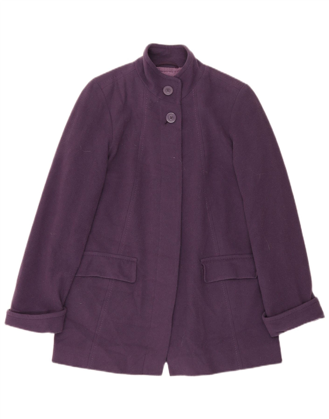 Pardesiu supradimensionat pentru femei Marks & Spencer UK 10 mic violet din lână nouă