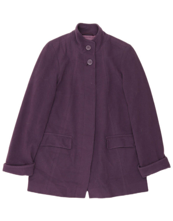 Pardesiu supradimensionat pentru femei Marks & Spencer UK 10 mic violet din lână nouă