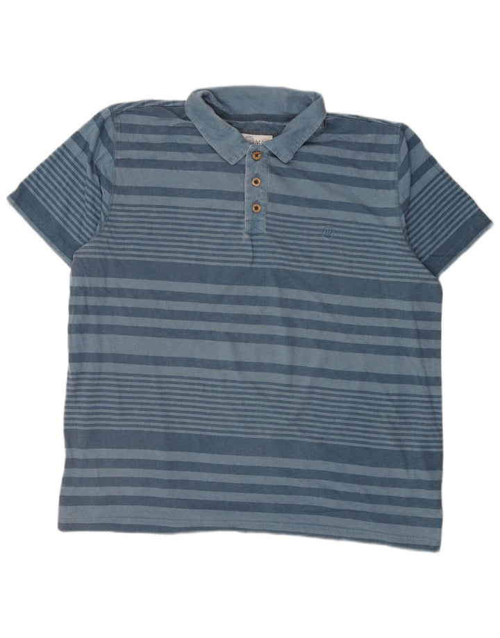 Tricou polo pentru bărbați Fat Face 2XL, bumbac cu dungi albastre