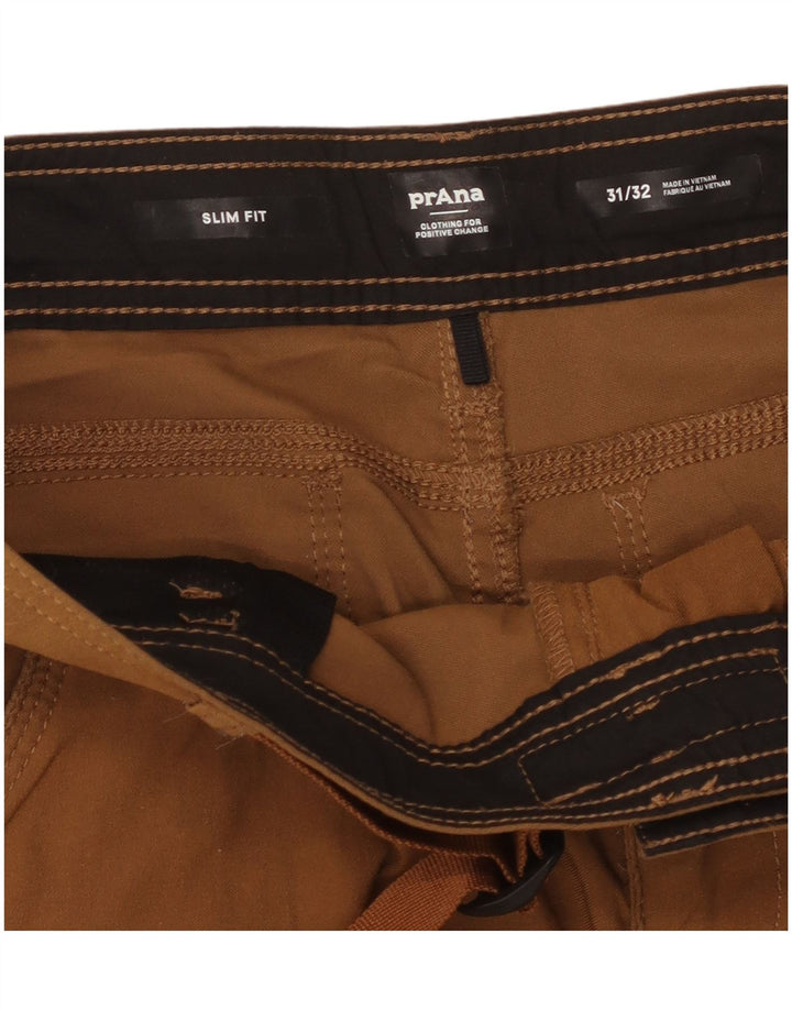 Pantaloni cargo slim pentru bărbați Prana W31 L32 maro nailon