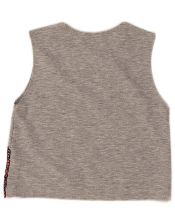 Top cu vestă pentru femei Zara UK 10 Small Gri Floral Poliester