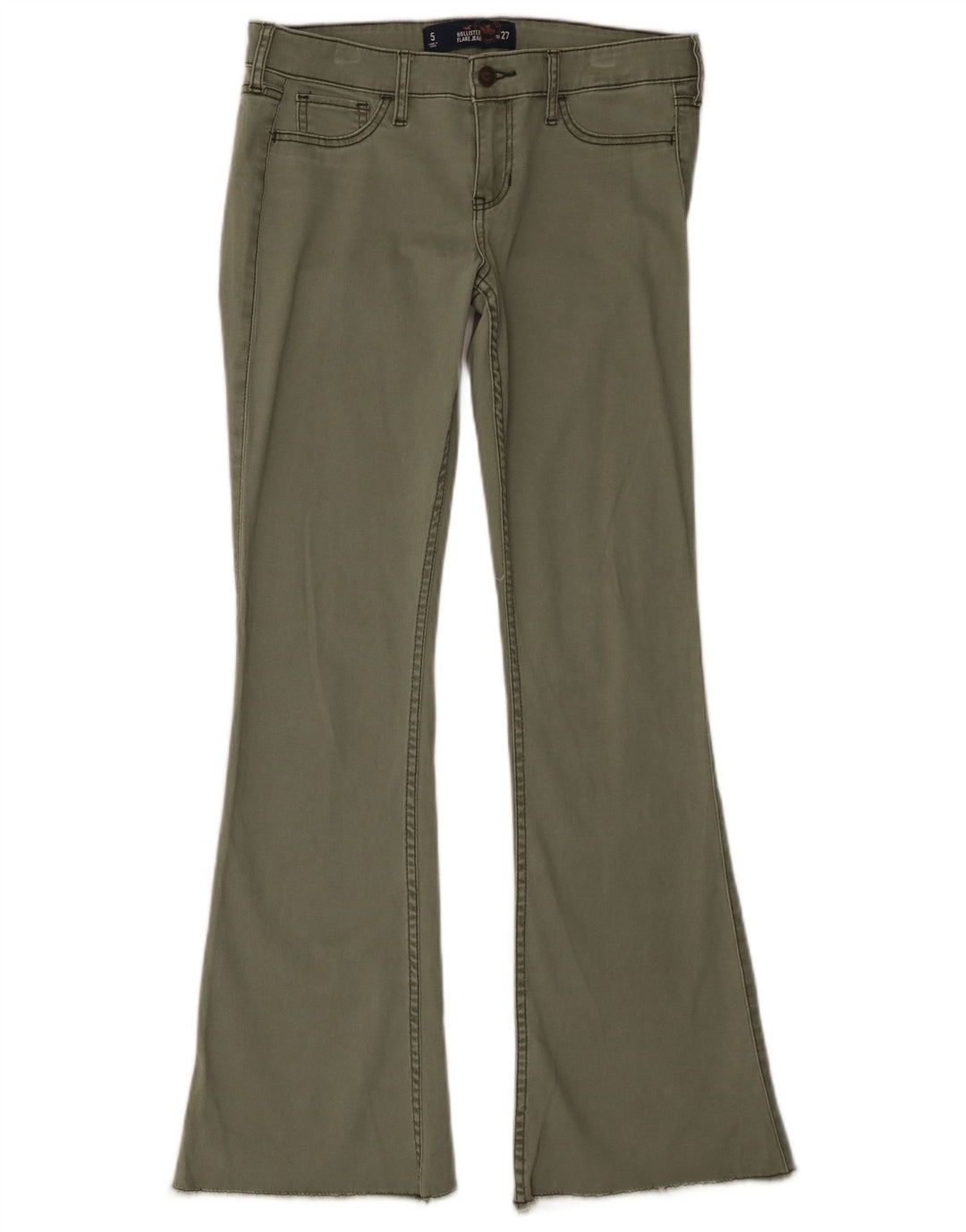 Blugi evazați pentru femei Hollister US 5 Small W27 L31 Kaki Bumbac