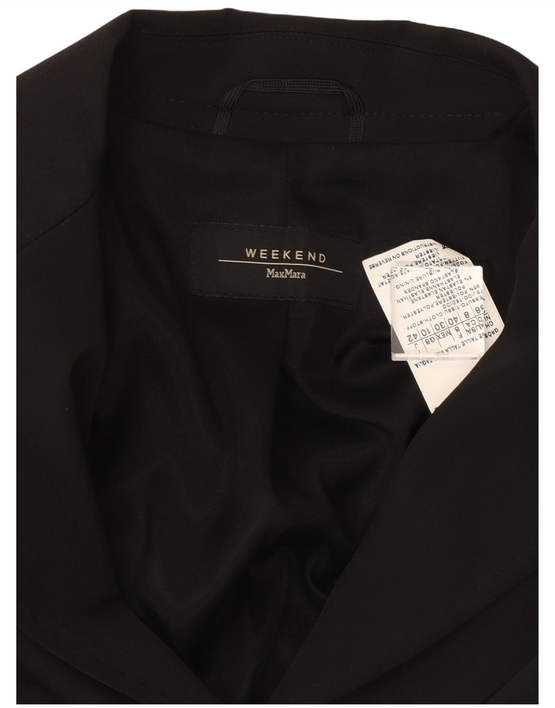 Sacou blazer pentru femei de weekend cu 3 nasturi Max Mara UK 10 Poliester negru mic