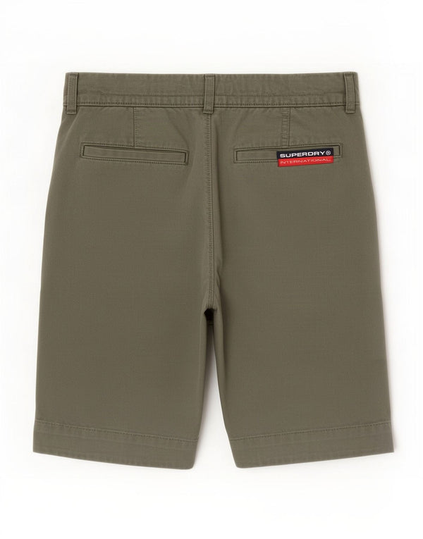 Pantaloni scurți chino pentru bărbați Superdry Medium W30, bumbac verde
