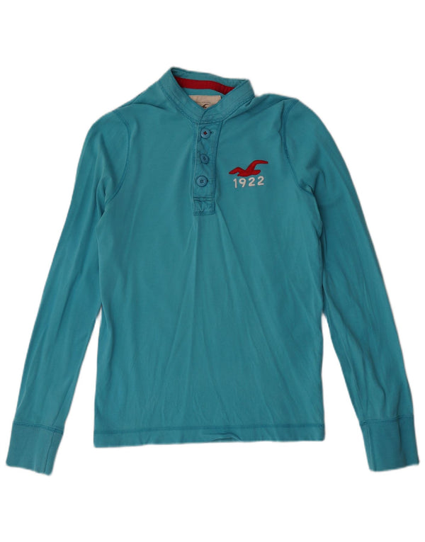 Hollister Top pentru femei cu mânecă lungă UK 10 Small Blue Bumbac
