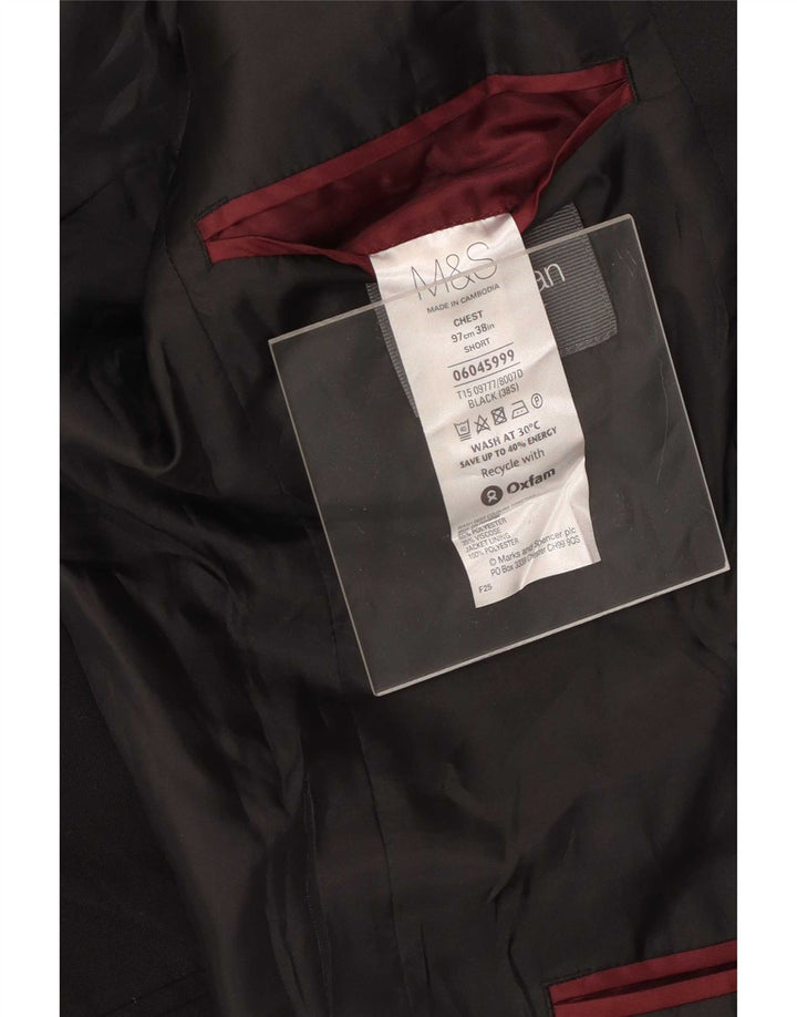 Jachetă pentru bărbați Marks & Spencer cu 2 nasturi, UK 38 Poliester mediu negru