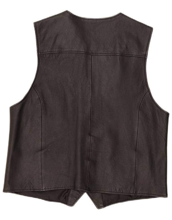 Vestă din piele pentru bărbați Canda 3XL din piele neagră