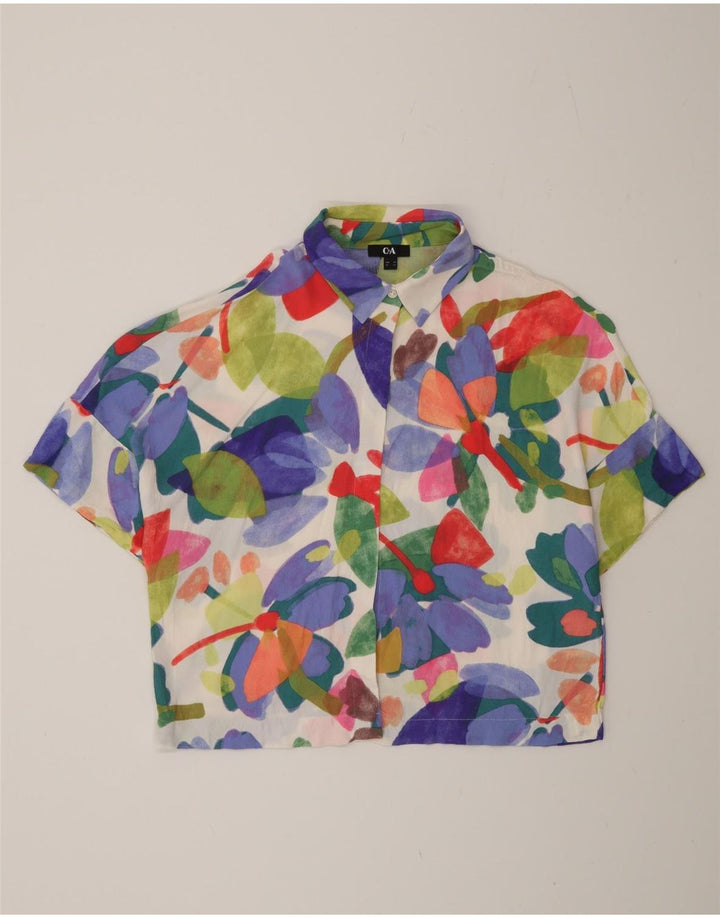 Bluză cămașă cu mânecă scurtă pentru femei C&A EU 40 Mediu Multicolor Floral