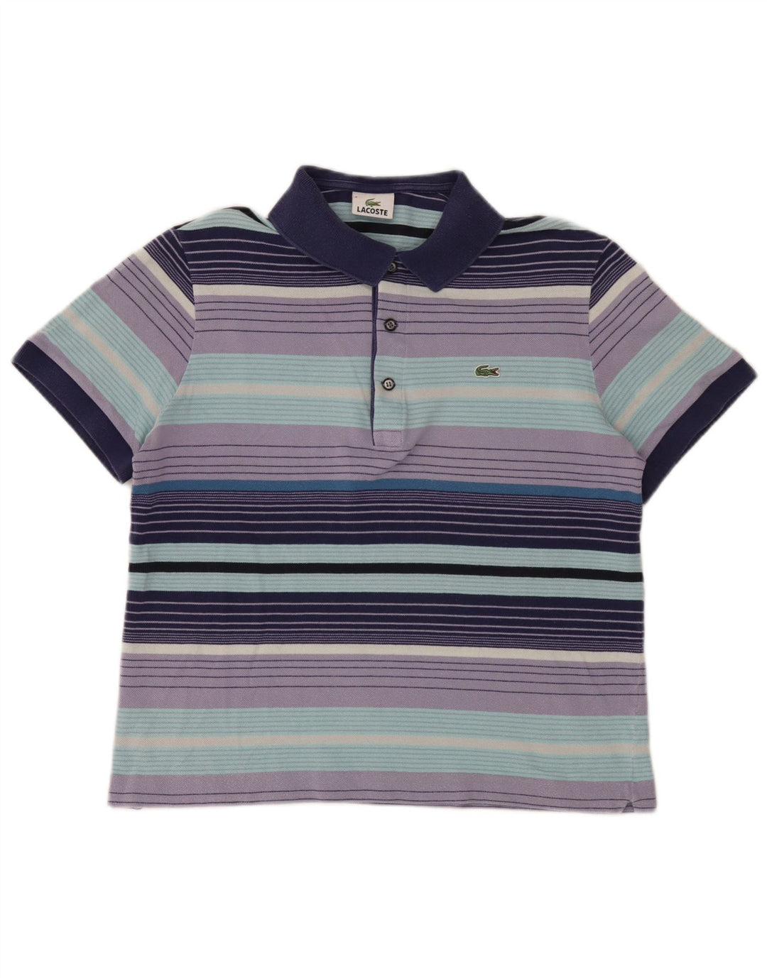 Tricou polo Lacoste pentru bărbați mărimea 5 mare, bumbac cu dungi multicolore