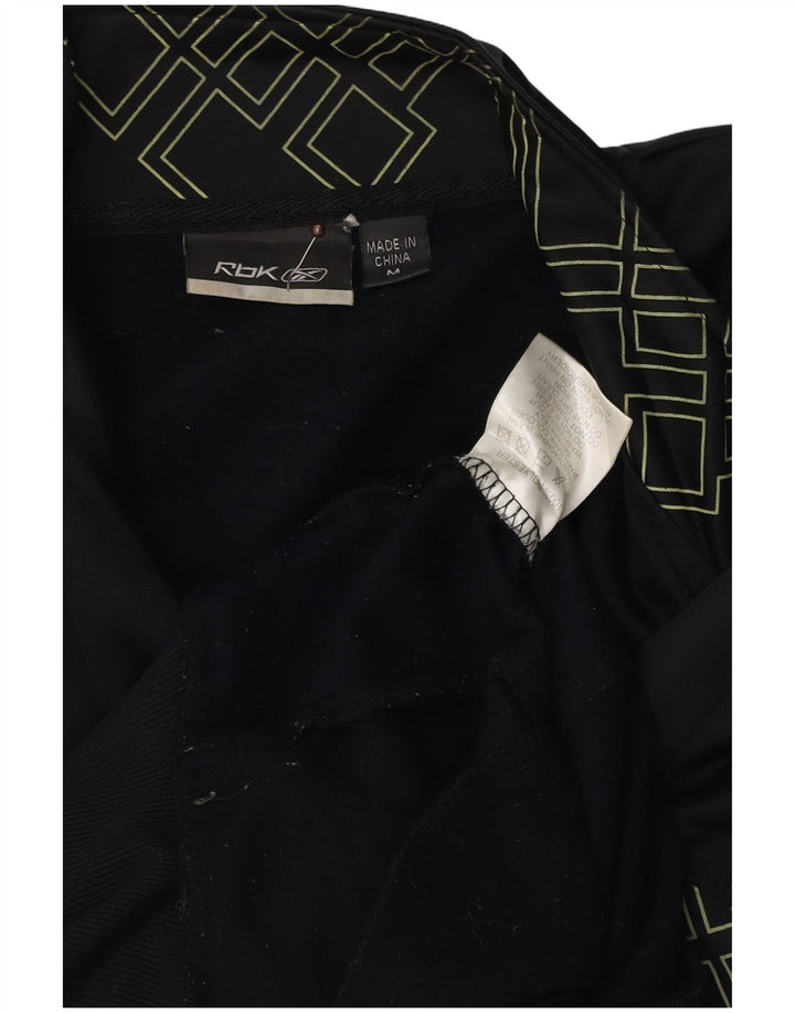 Jachetă pentru trening grafic REEBOK pentru bărbați, poliester geometric negru mediu