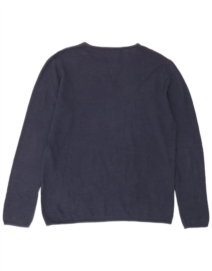 Pulover pentru bărbați Zara, cu gât cu nasturi, XL, bleumarin