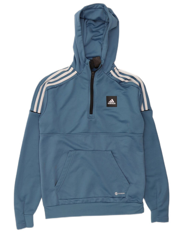Pulover supradimensionat cu glugă Adidas Aeroready pentru femei UK 6 XS Poliester albastru