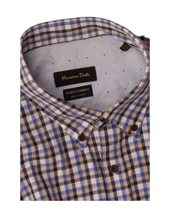Cămașă Massimo Dutti pentru bărbați 2XL Blue Check