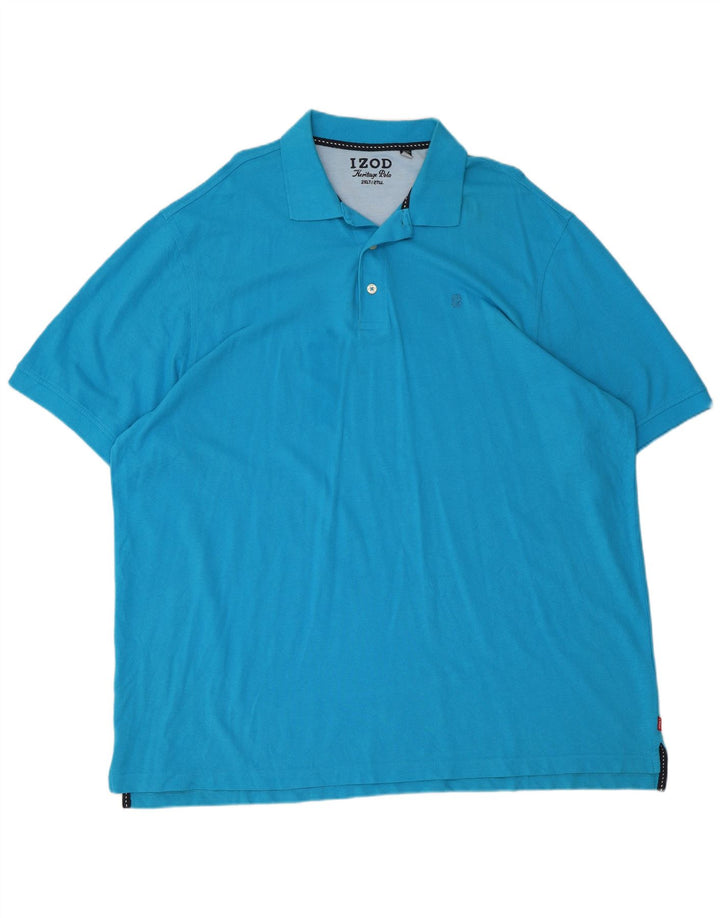 Cămașă polo înalt pentru bărbați Izod 2XL, bumbac albastru