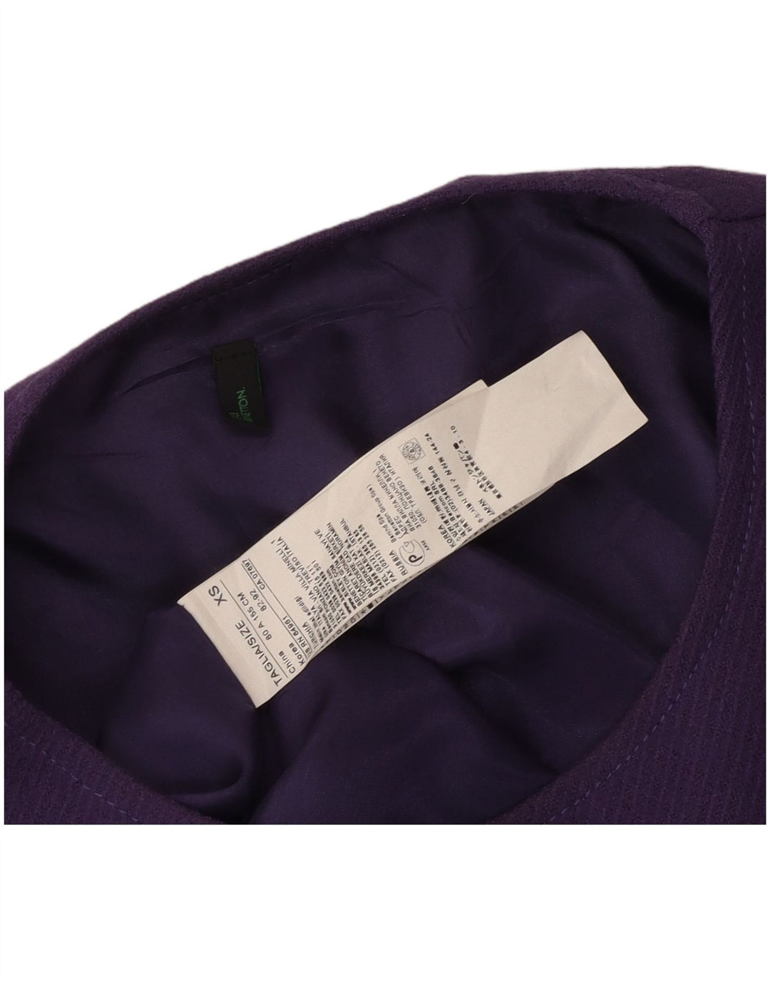 BENETTON rochie pentru femei fără mâneci, UK 6 XS, mov, lână virgină