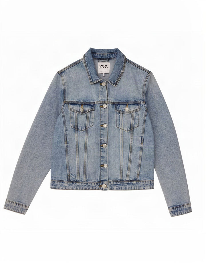 Jachetă de blugi pentru femei Zara UK 10 Small Blue