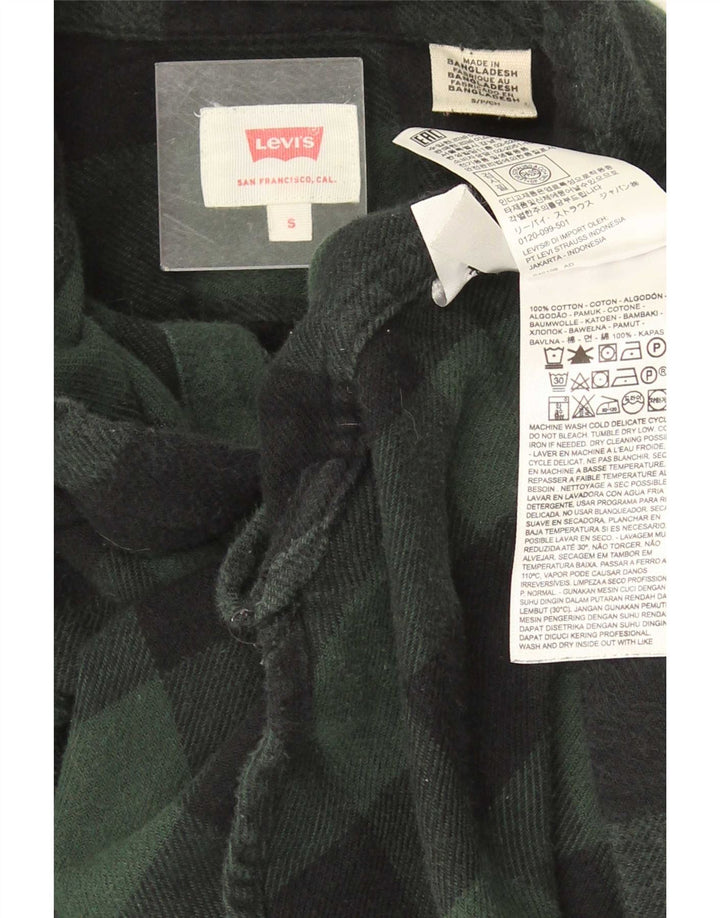 Cămașă de flanel pentru bărbați Levi's, din bumbac, verde, de culoare vichy