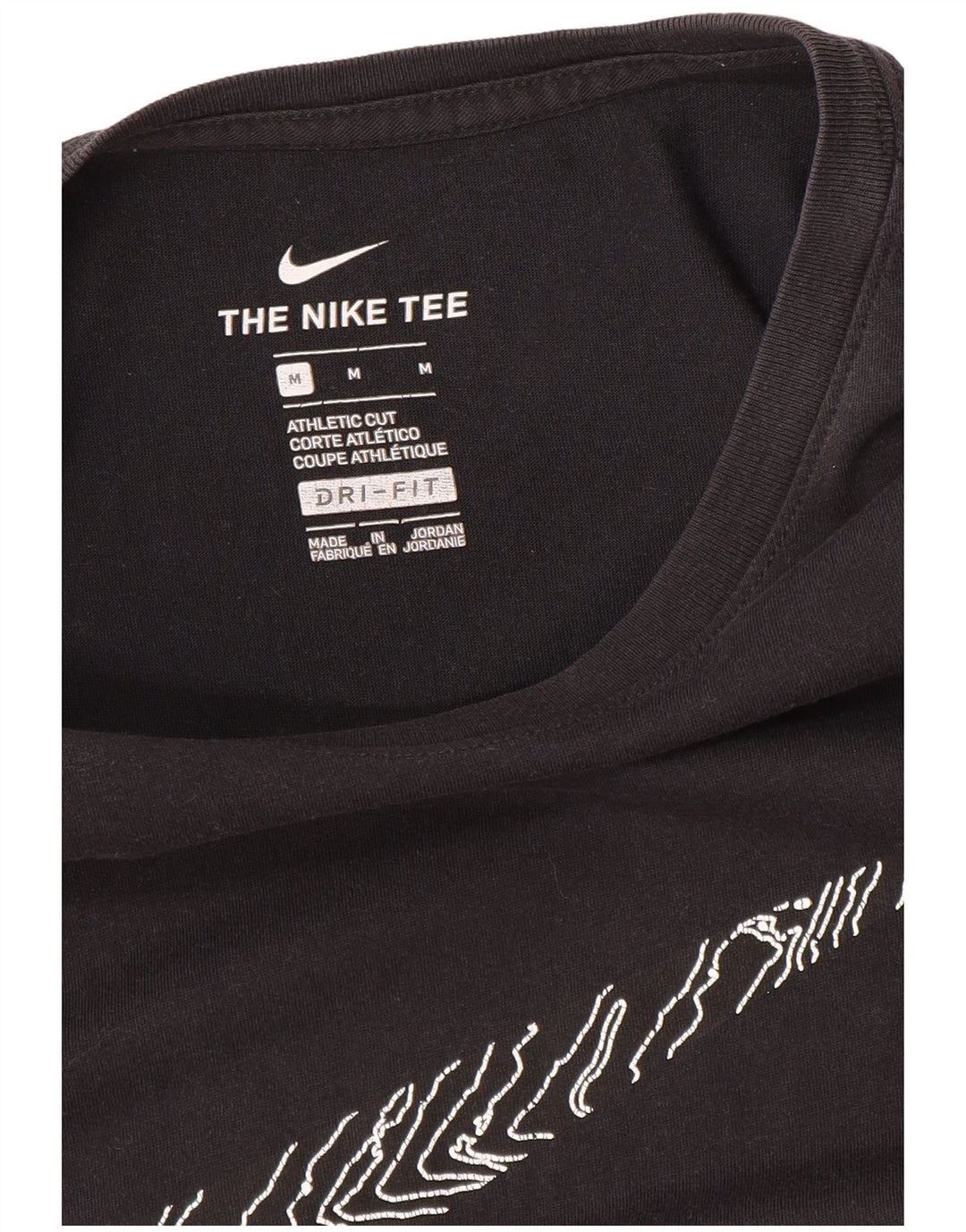 Tricou grafic NIKE pentru bărbați cu tăietură atletică Top mediu negru
