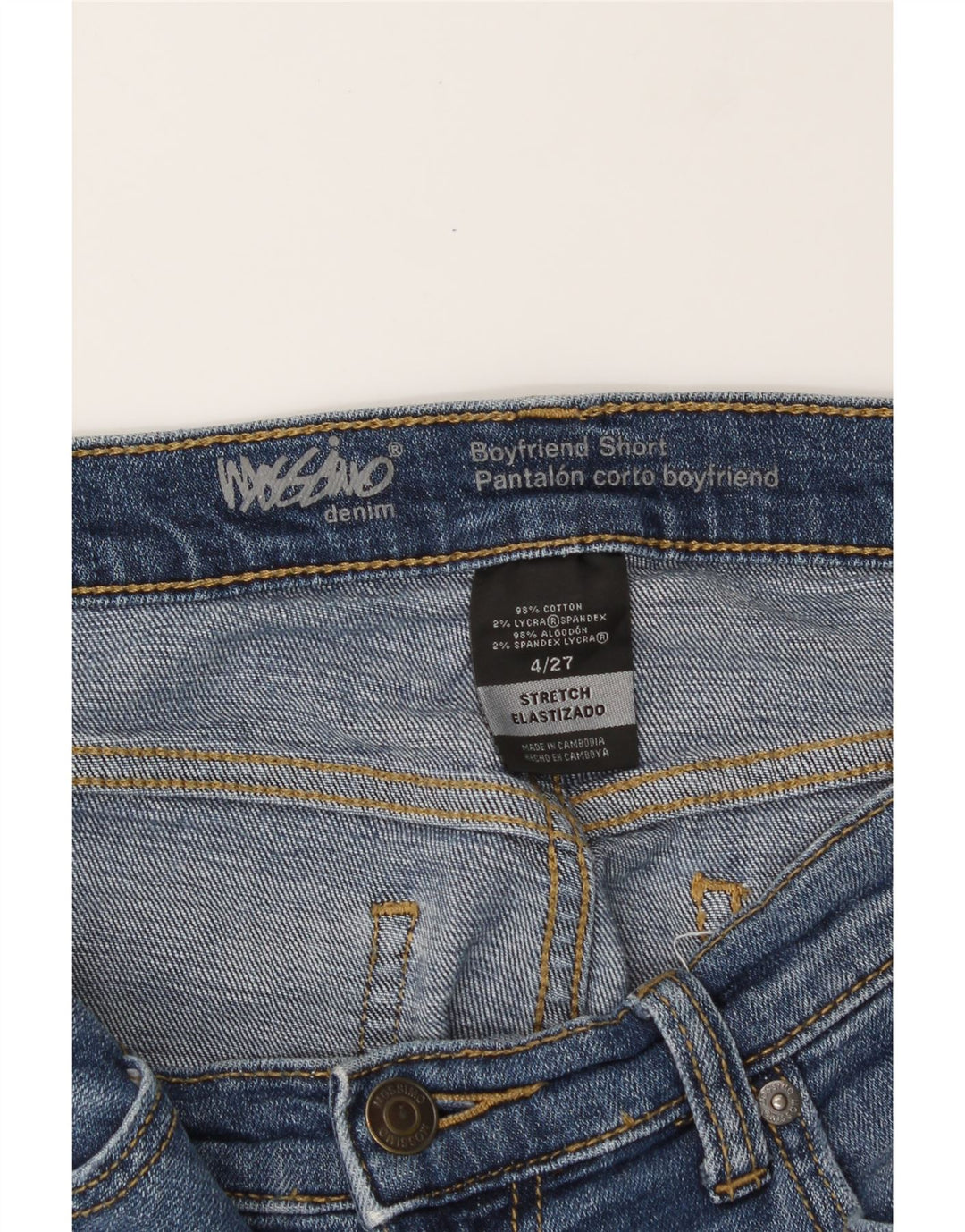 MOSSIMO Womens Distressed Denim Shorts US 4 Small W30  Blue Cotton Vintage Mossimo and Second-Hand Mossimo from Messina Hembry 