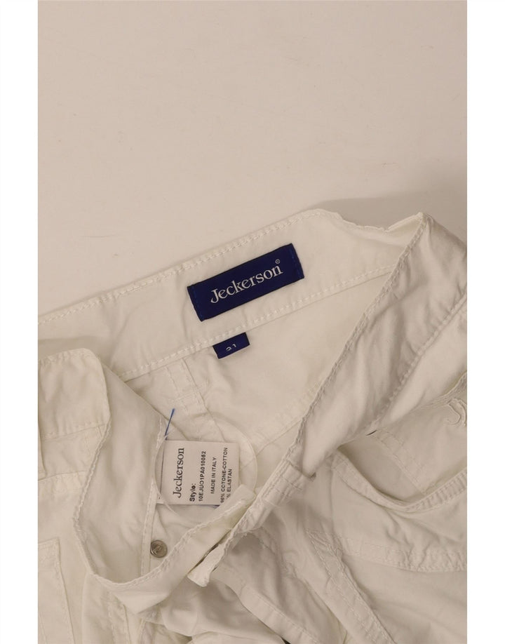 Bermude JECKERSON pentru damă, pantaloni scurți casual W31 bumbac alb mediu