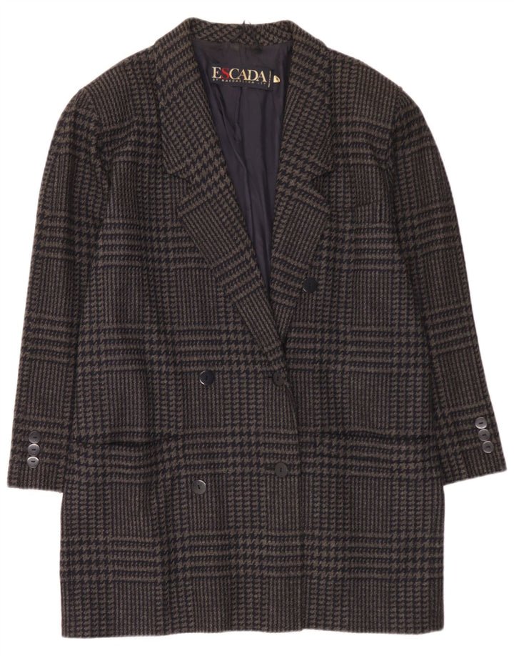 Escada Womens by Margaretha Ley Palton cu piept dublu EU 40 Gri mediu
