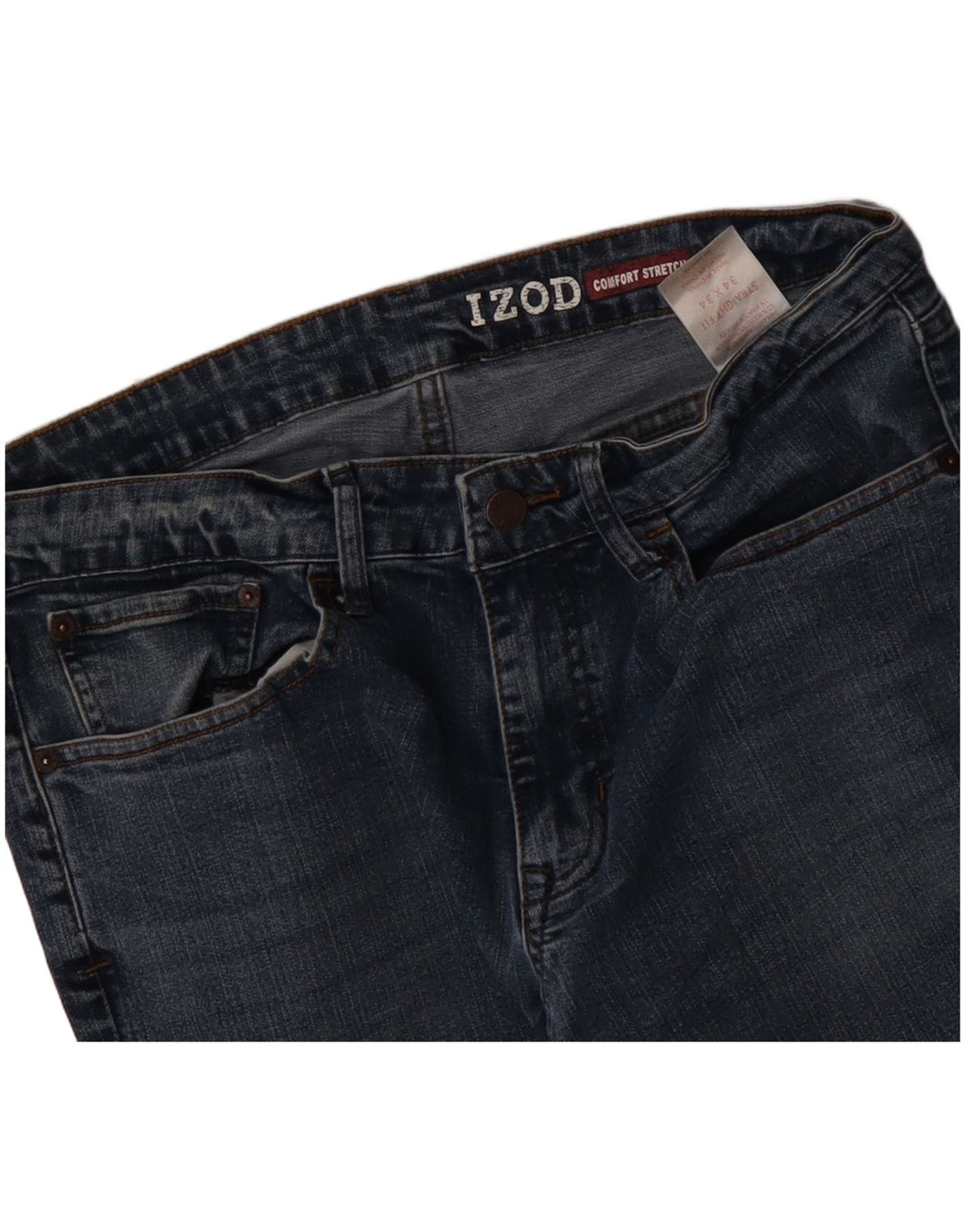 IZOD Blugi drepti elastici confort pentru bărbați W34 L34 bumbac albastru
