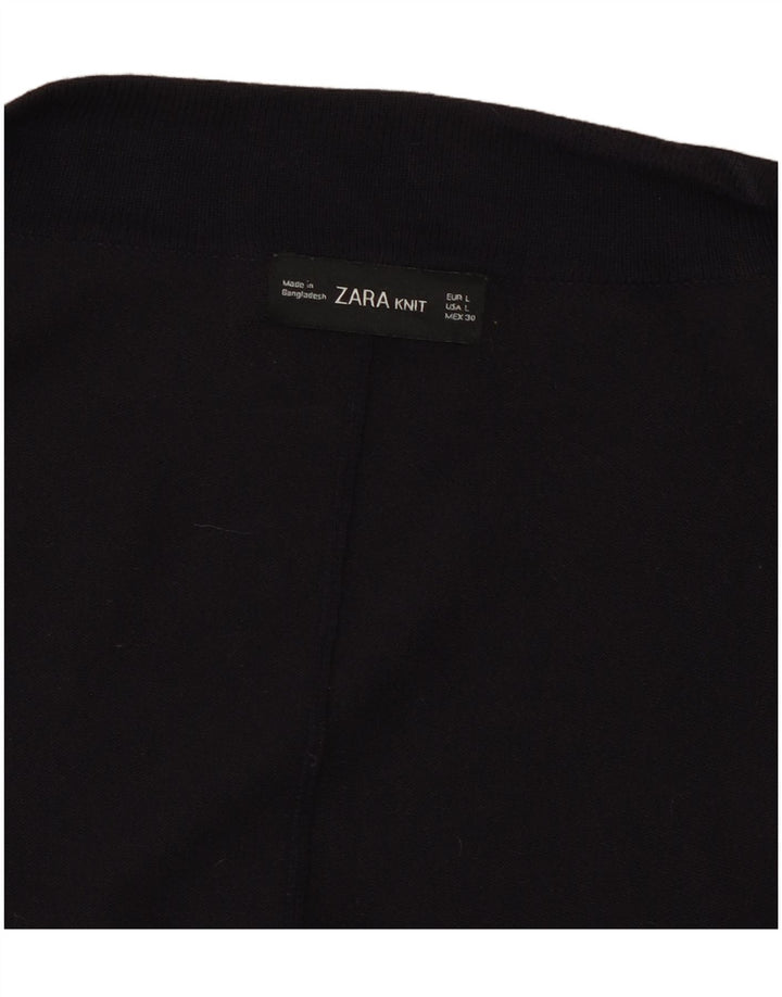 Pulover cardigan deschis pentru femei cu mâneci 3/4 Zara UK 16 mare bleumarin