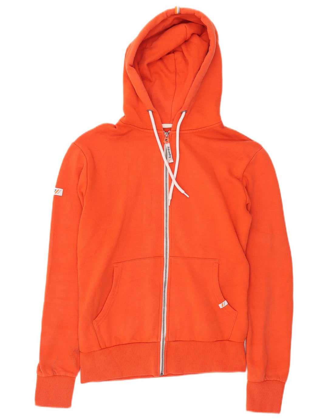 Pulover Superdry pentru bărbați, cu fermoar, bumbac portocaliu mic