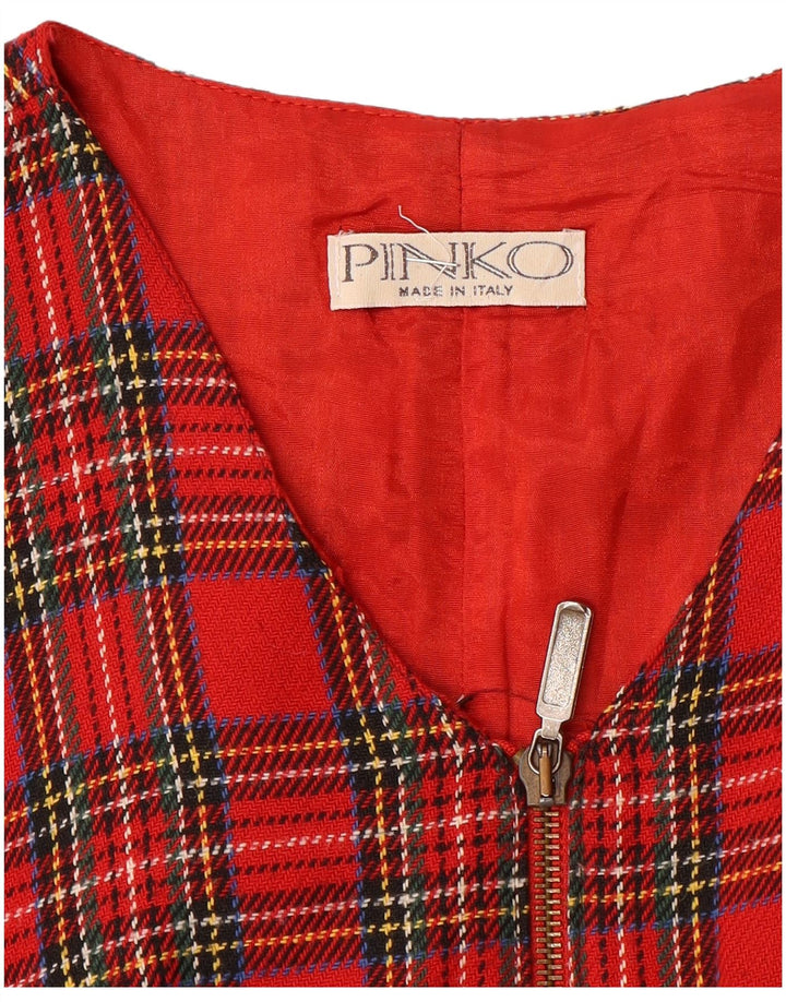 Rochie A-Line fără mâneci Pinko pentru femei UK 12 Medium Red Check