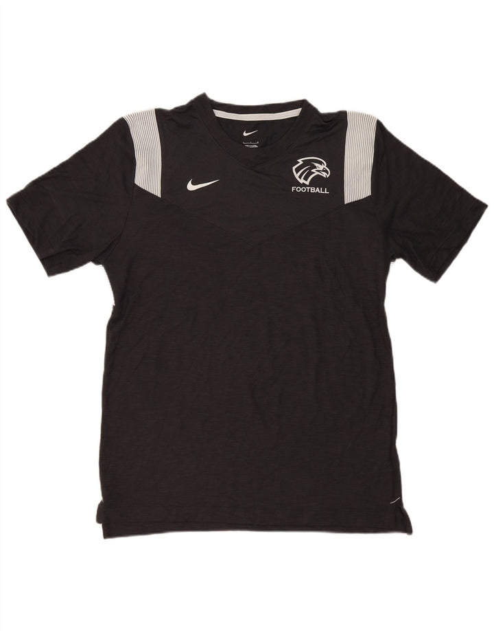 Tricou grafic Nike Dri Fit pentru bărbați Top mare, negru, poliester cu dungi