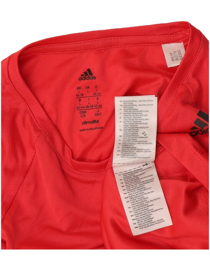 Adidas Climalite Top cu mânecă lungă pentru femei Marea Britanie 16/18 Poliester roșu mare