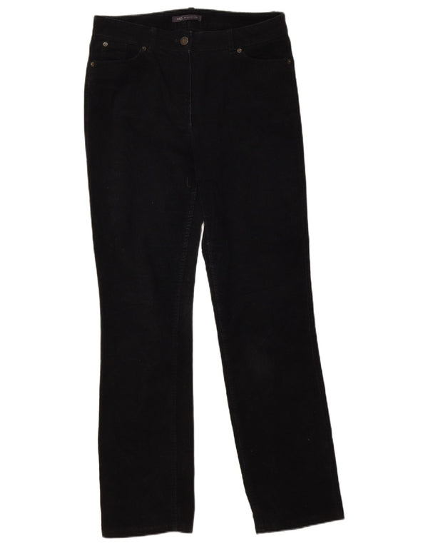 Pantaloni drepti din velur pentru femei Marks & Spencer UK 10 Small W30 L29 Negru
