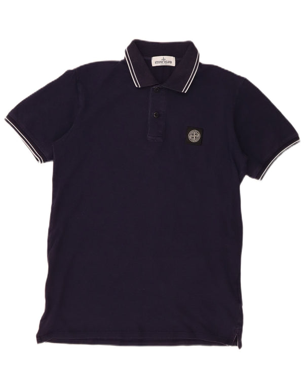 Stone Island Boys Polo Shirt 13-14 Years Navy Blue Cotton