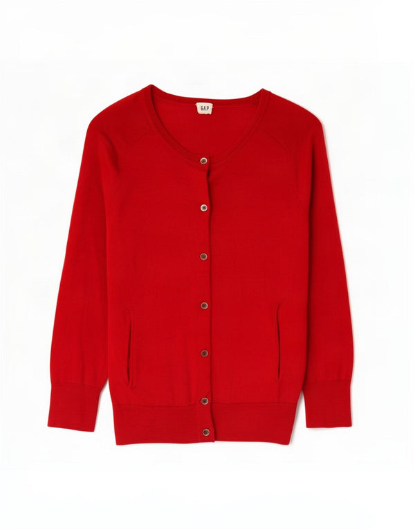 Pulover cardigan pentru femei Gap cu mâneci 3/4 UK 10 Small Red