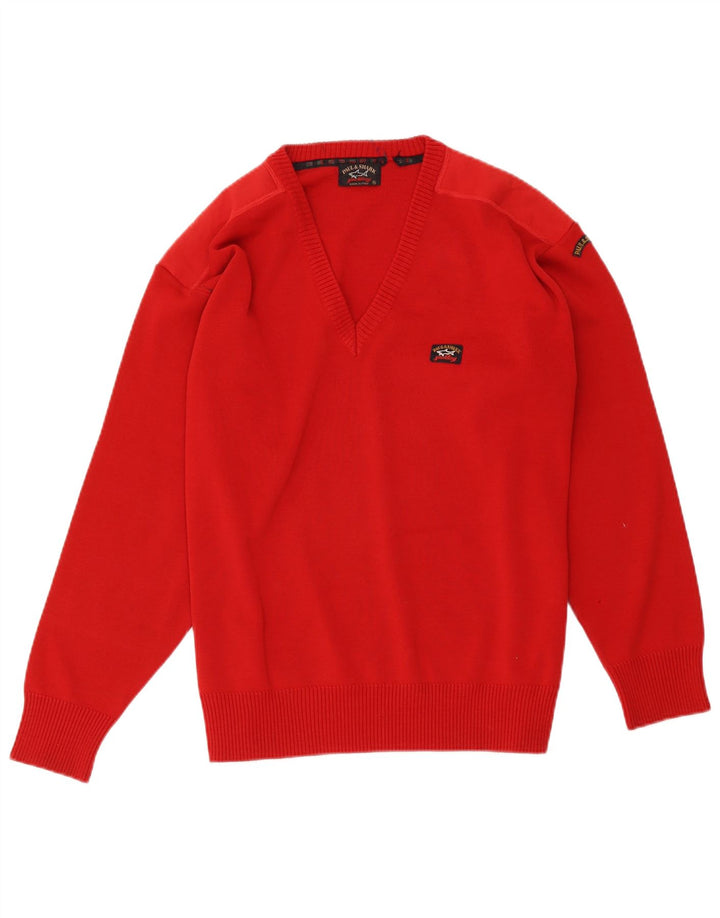 Pulover pentru bărbați Paul & Shark, cu decolteu în V, XL, lână roșie