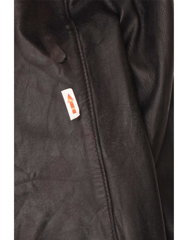 Palton supradimensionat din piele pentru femei Kiros IT 48 XL negru