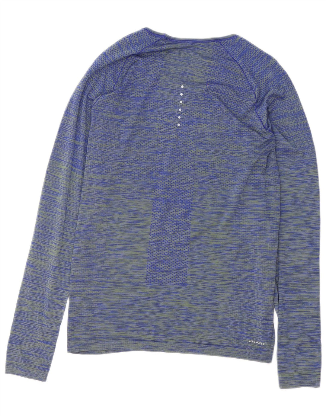 Top cu mânecă lungă Nike Dri Fit pentru femei UK 12 Medium Blue Striped