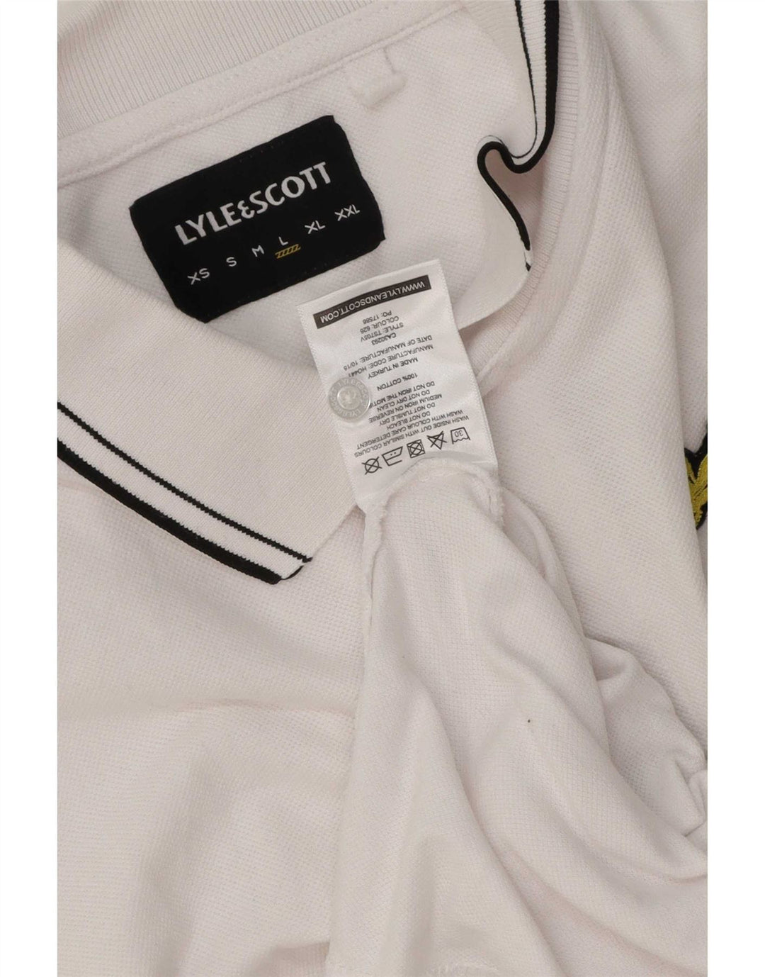 Tricou polo pentru bărbați Lyle & Scott, bumbac alb mare