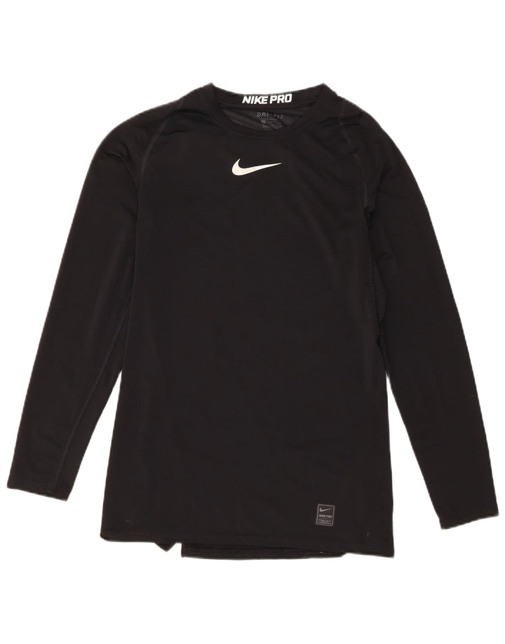 Nike Dri Fit Top cu mânecă lungă pentru femei UK 14 Poliester negru mare