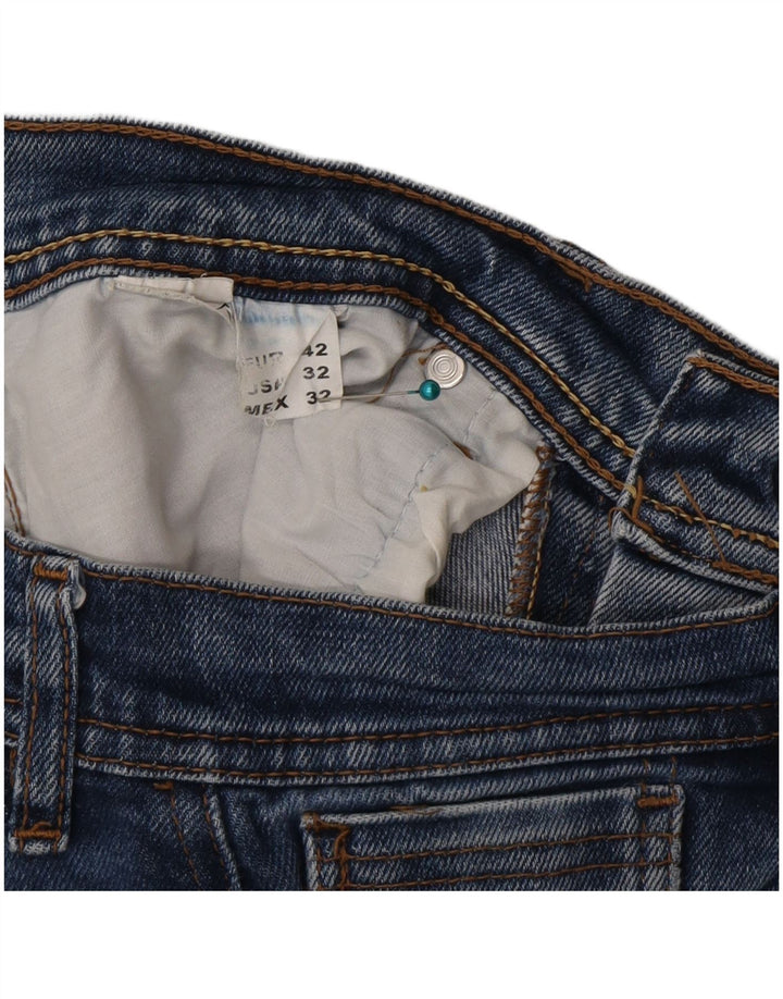 Blugi slim pentru bărbați Zara EU 42 Large W32 L30 Albastru