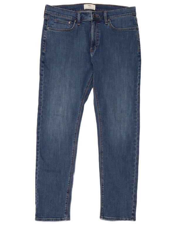Marks & Spencer Mens Slim Jeans W34 L31 Blue Cotton
