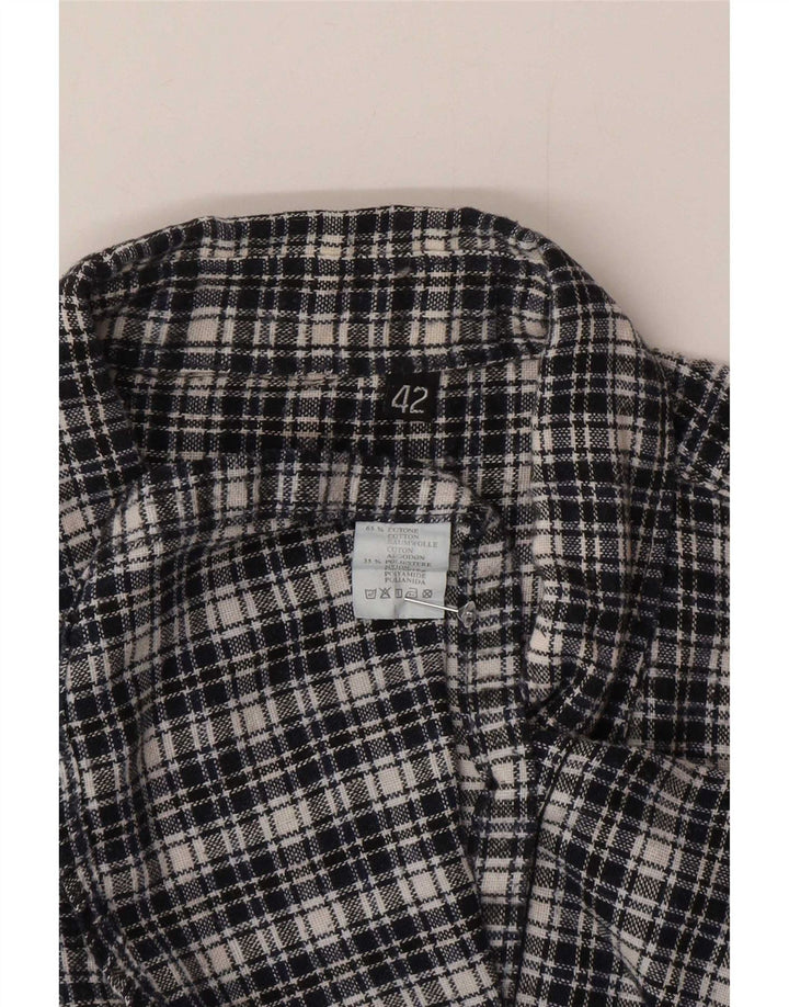 Cămașă de flanel pentru bărbați vintage, mărimea 42, mare, albastru marin, bumbac cu carouri