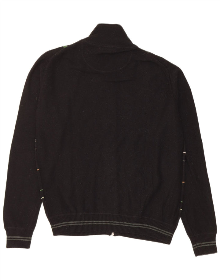 Pulover cardigan pentru bărbați Ocean Star, lână cu dungi negre medii
