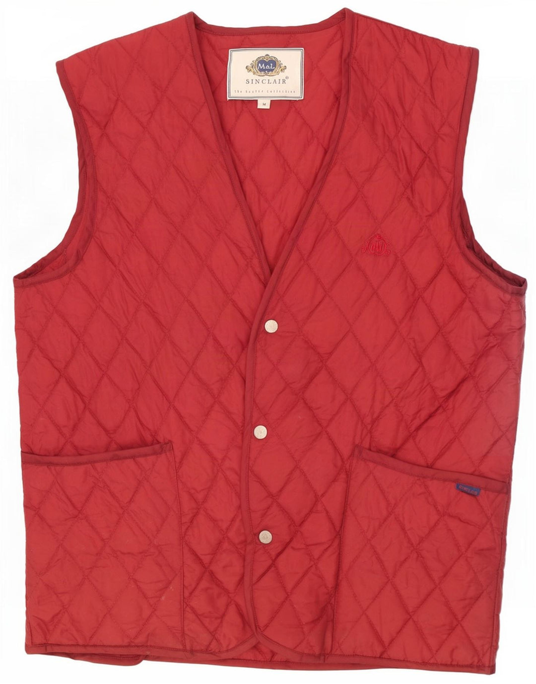Sinclair Gilet matlasat pentru bărbați UK 38 Medium Burgundy Nylon