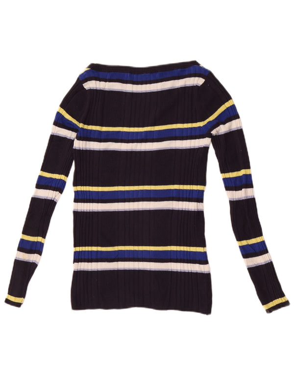 Marks & Spencer Womens Boat Neck Jumper Sweater UK 8 Small Navy Blue