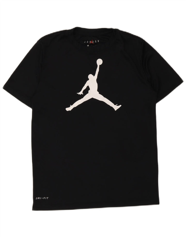 Tricou grafic Dri Fit Jordan pentru băieți Top 12-13 ani Poliester negru mare